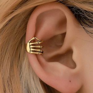Skeleton hand ear cuff